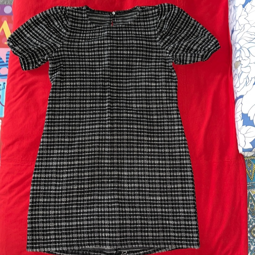 Jing mini dress. Black and white check. Stretchable